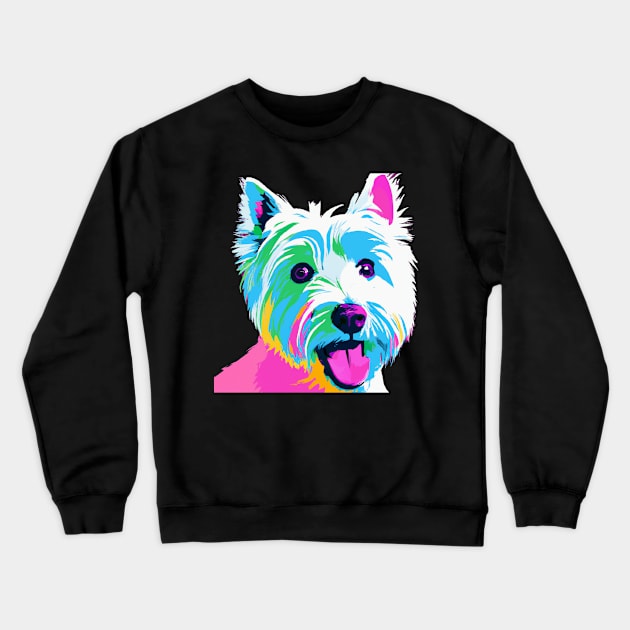 West Highland White Terrier Pop Art - Dog Lover Gifts Crewneck Sweatshirt by PawPopArt